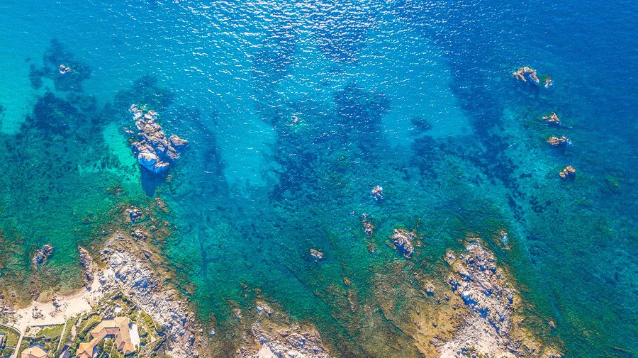 Sardinian coastline from above